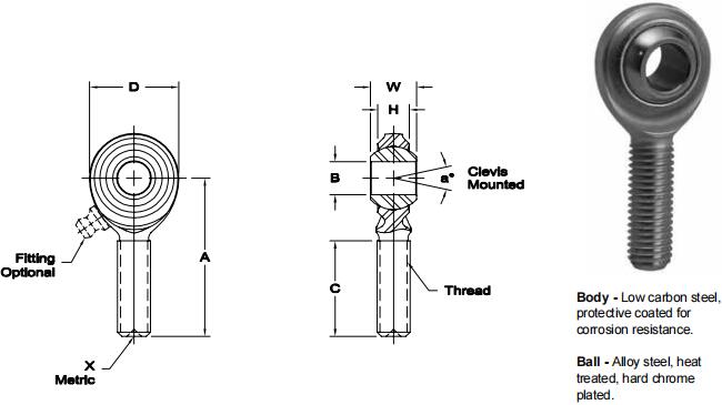 AURORACB-M16關(guān)節(jié)軸承圖紙