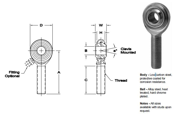 AURORACB-8關節軸承圖紙