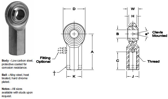 AURORACW-7關節軸承圖紙