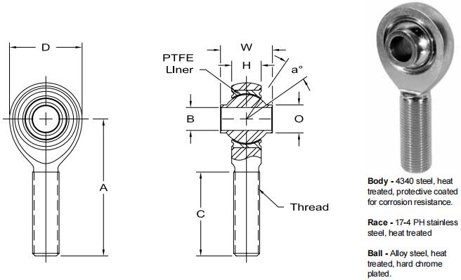 AURORAHXAB-7T關節軸承圖紙