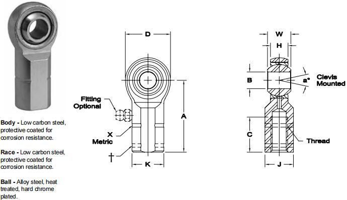 AURORAMW-M16關(guān)節(jié)軸承圖紙
