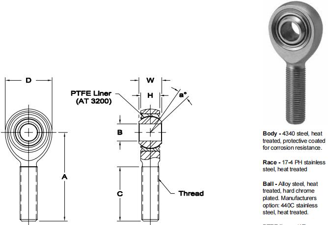 AURORAPRB-7T關節軸承圖紙