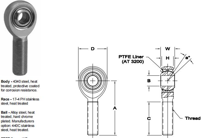 AURORAPRXM-10T 關節軸承圖紙