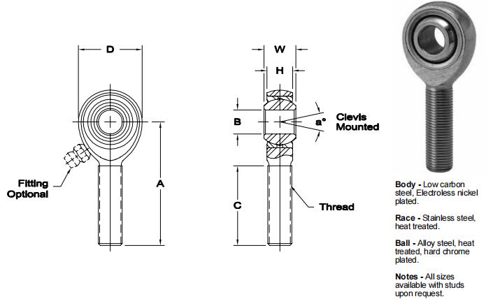 AURORASM-7關(guān)節(jié)軸承圖紙