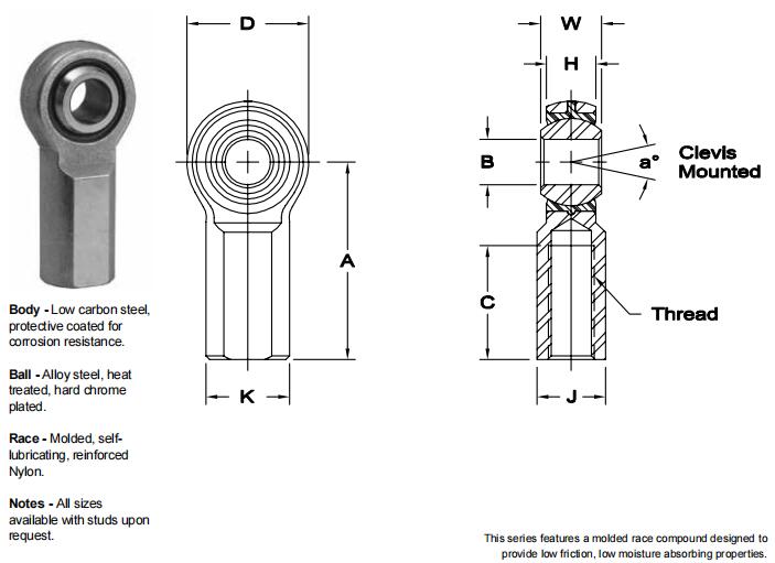AURORASPG-5關(guān)節(jié)軸承圖紙