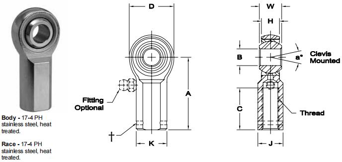 AURORASG-10E關節軸承圖紙