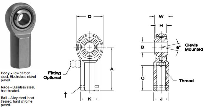 AURORASW-3關節軸承圖紙