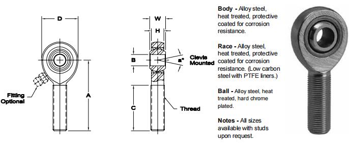 AURORAXAB-10關(guān)節(jié)軸承圖紙
