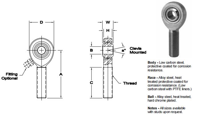 AURORAXB-8關節軸承圖紙